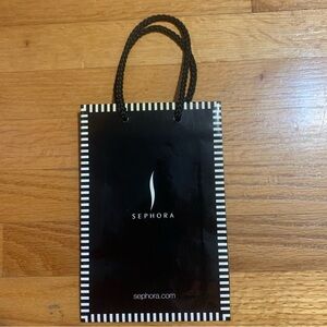 Sephora Paper Shopping Gift Bag Black and White Retro 9x6x2”